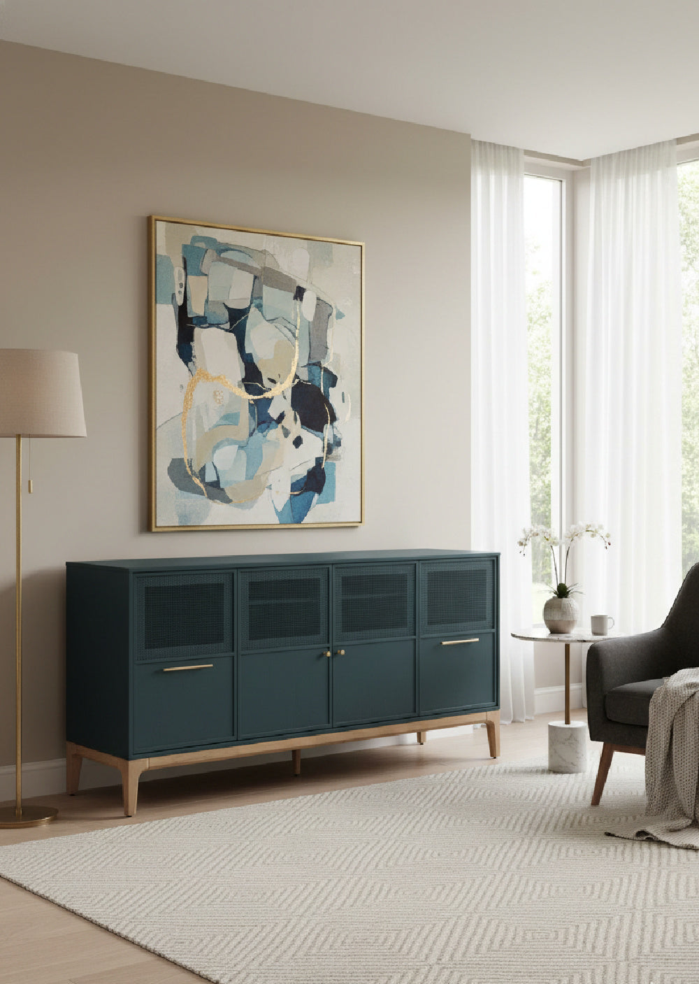 Teal Oak Sideboard by Splendido Rivero, alternate view 2