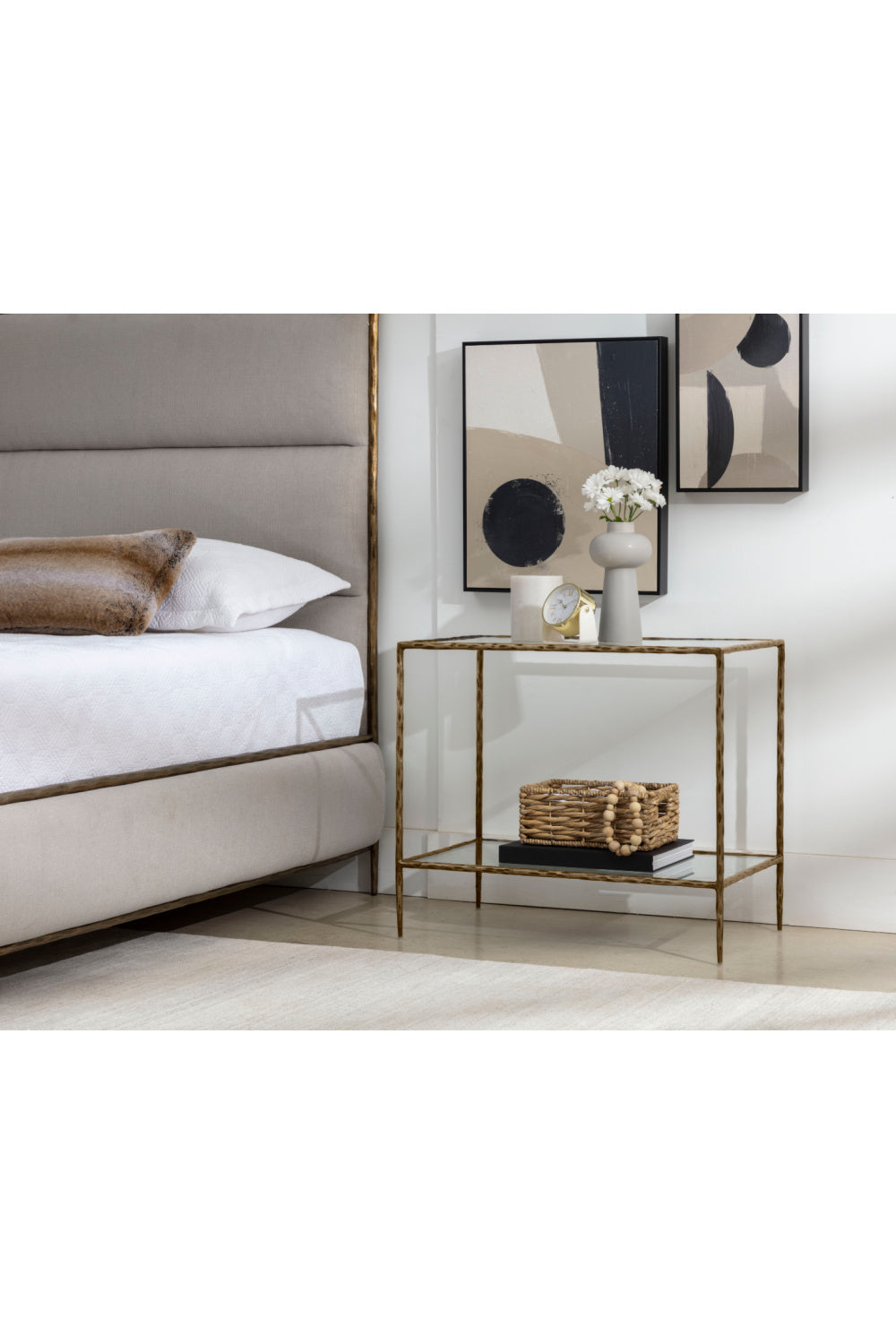 Hand-hammered Metal Nightstand | Splendido Emine | Oroa.com