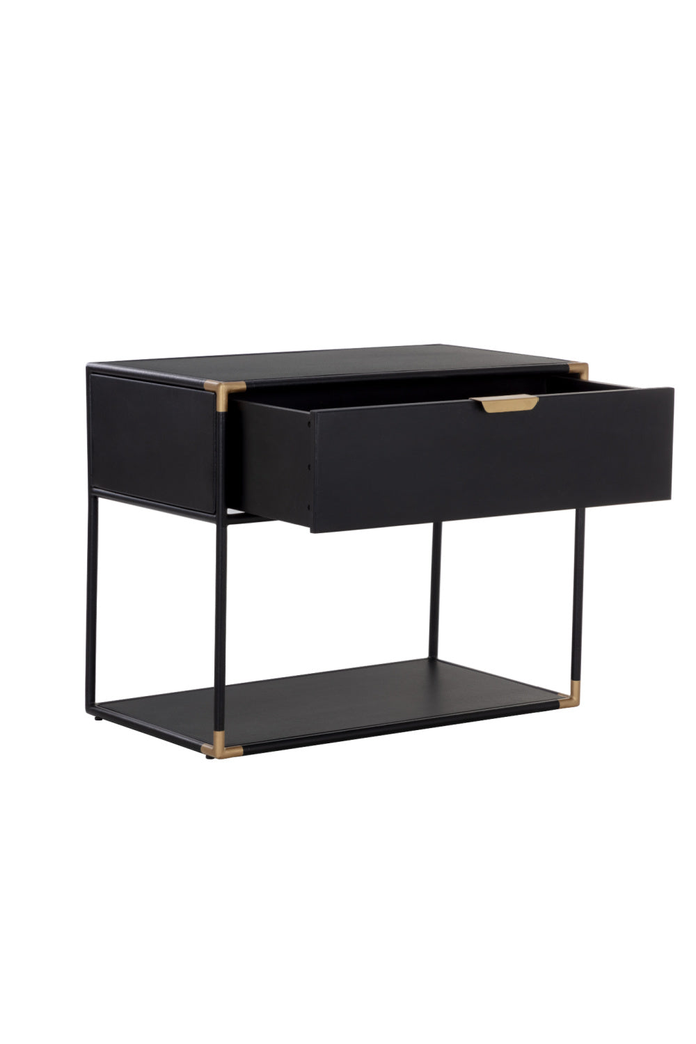 Minimalist Black & Brass Nightstand by Splendido Doone, alternate view 5