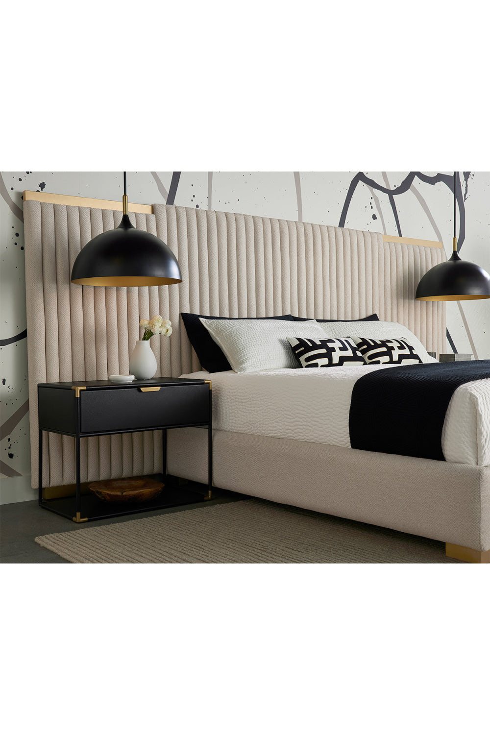 Minimalist Black & Brass Nightstand by Splendido Doone, alternate view 9