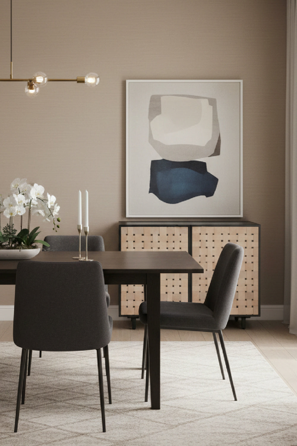 Sueded Tan Leather Sideboard by Splendido Omari, alternate view 2
