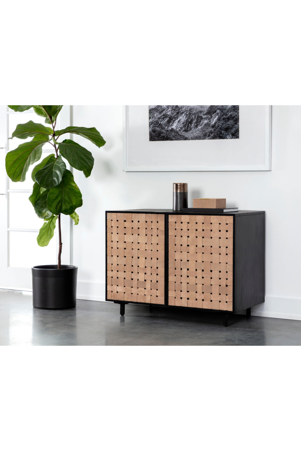 Modern European furniture - Sueded Tan Leather Sideboard - www.oroa.com
