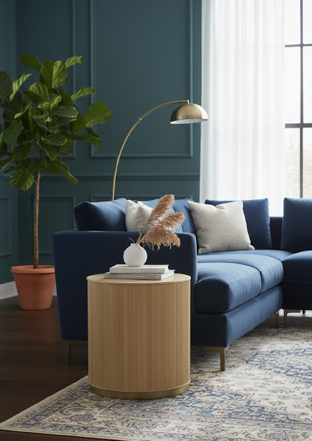 Reeded Oak Side Table by Splendido Kalla, alternate view 2