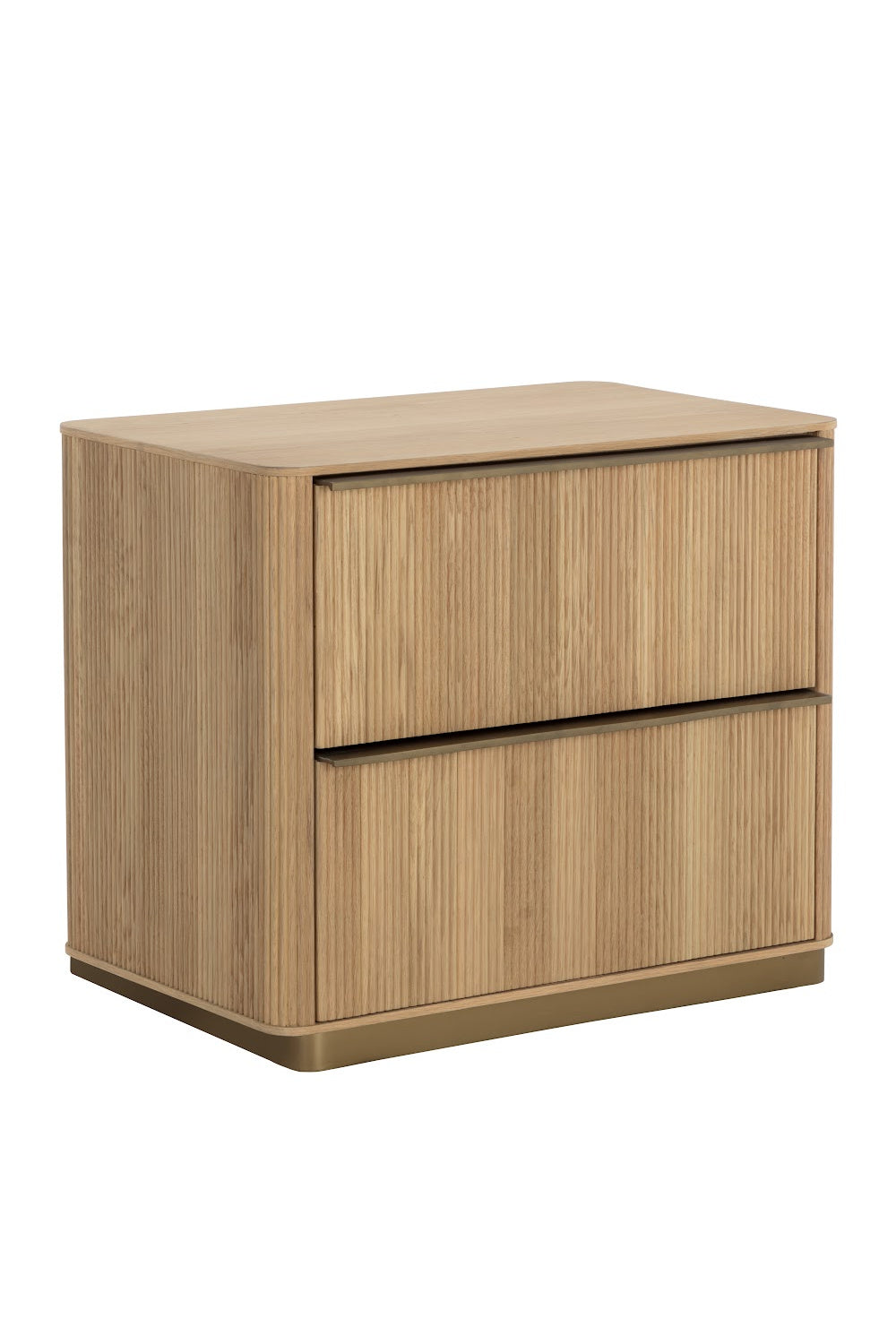 Modern European furniture - Reeded Oak 2-Drawer Nightstand - www.oroa.com