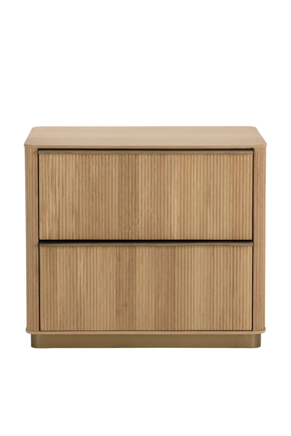 Reeded Oak 2-Drawer Nightstand by Splendido Kalla, alternate view 3