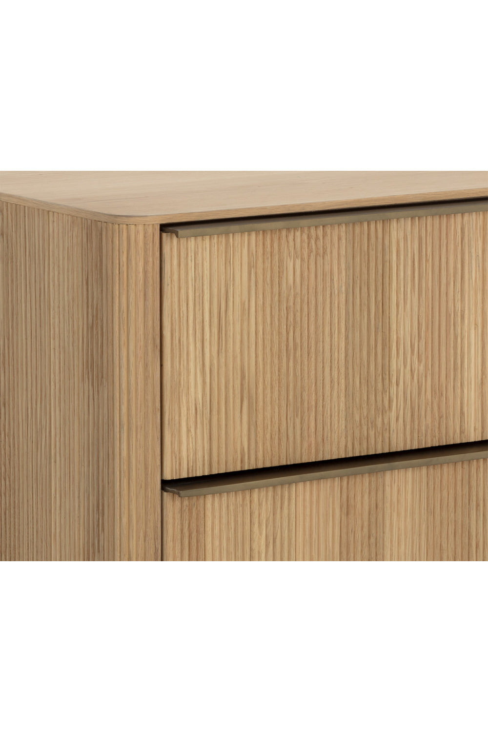 Reeded Oak 2-Drawer Nightstand by Splendido Kalla, alternate view 6