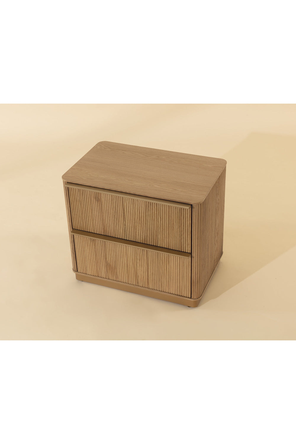 Reeded Oak 2-Drawer Nightstand by Splendido Kalla, alternate view 9