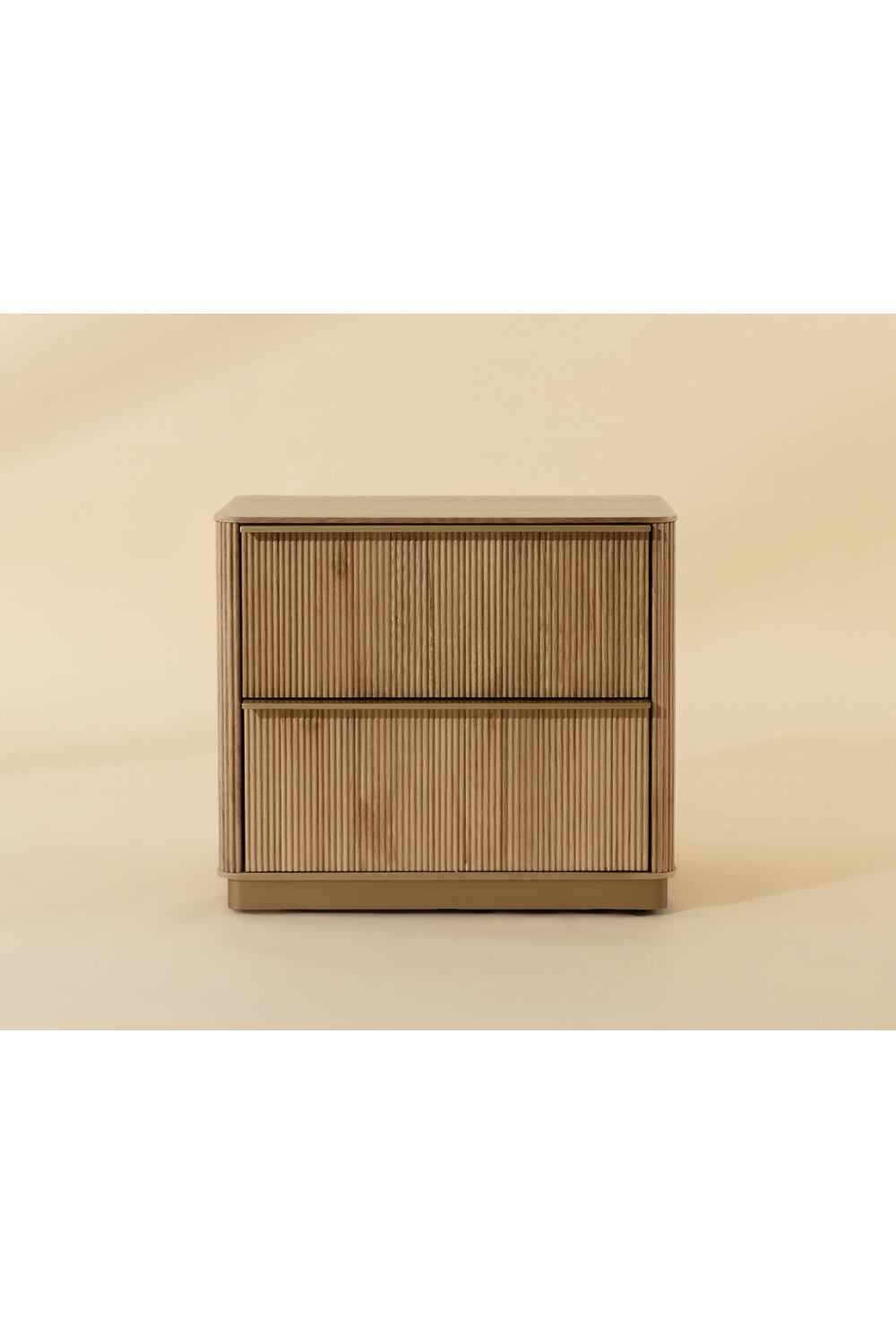 Reeded Oak 2-Drawer Nightstand by Splendido Kalla, alternate view 8