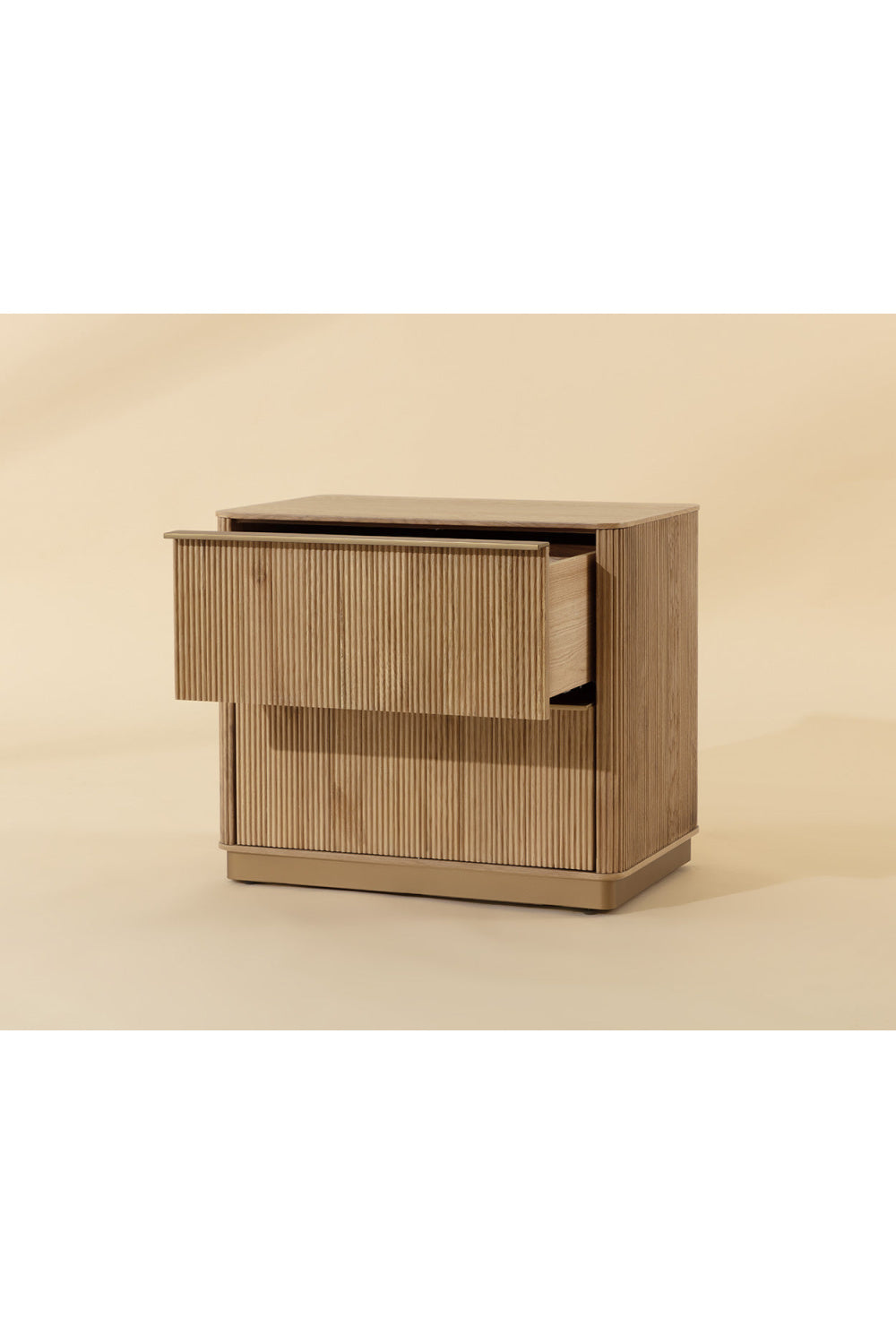 Reeded Oak 2-Drawer Nightstand by Splendido Kalla, alternate view 10