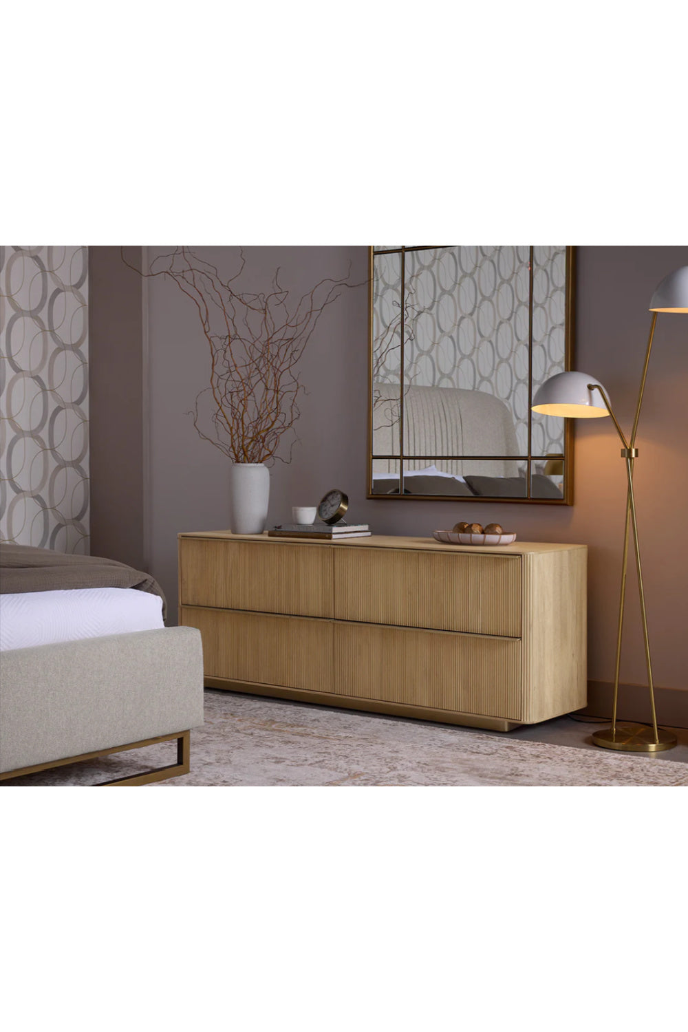Reeded Oak 4-Drawer Dresser by Splendido Kalla, alternate view 8