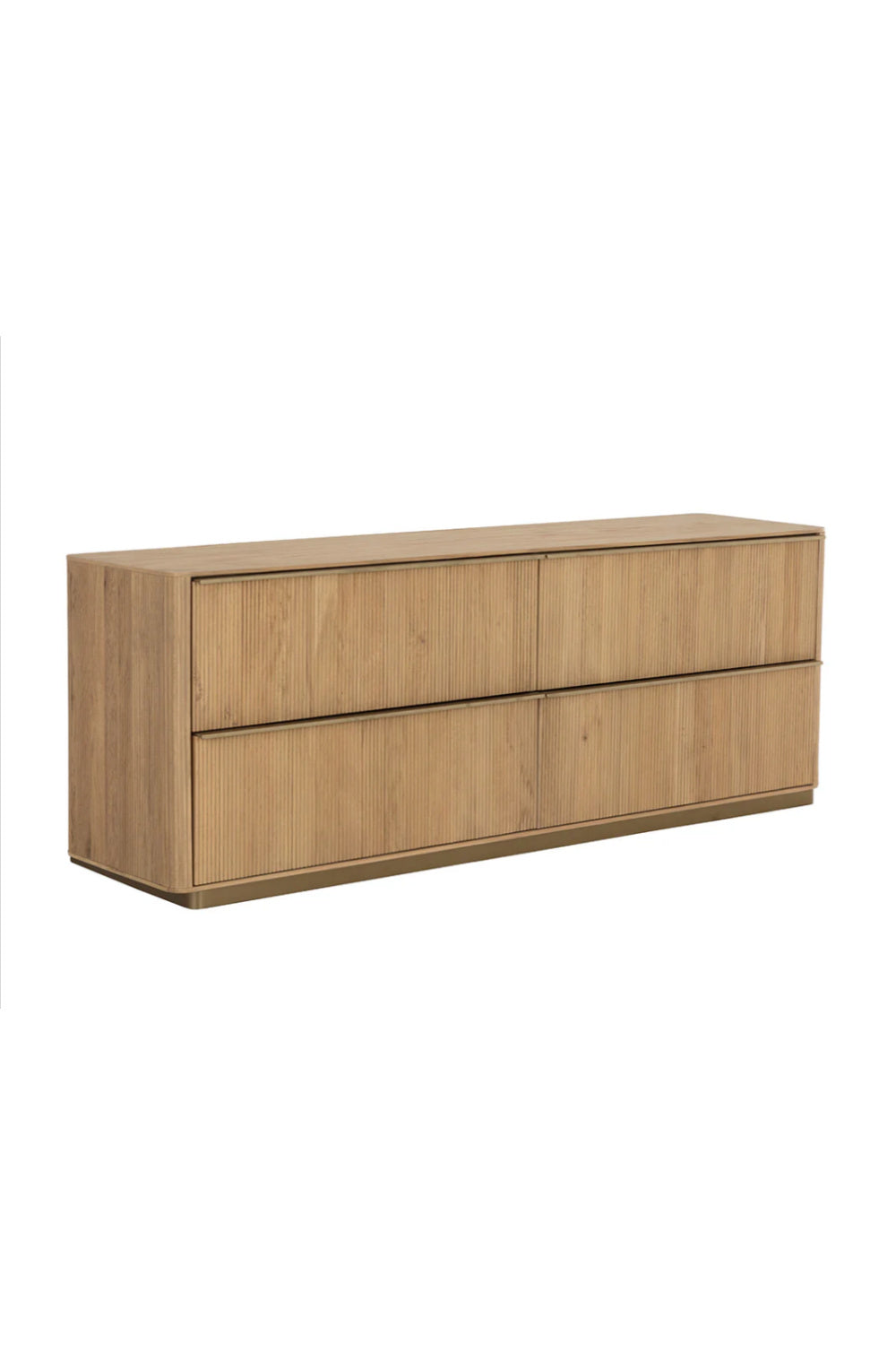 Reeded Oak 4-Drawer Dresser by Splendido Kalla, alternate view 3