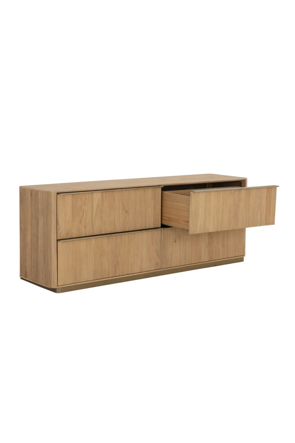 Reeded Oak 4-Drawer Dresser by Splendido Kalla, alternate view 4