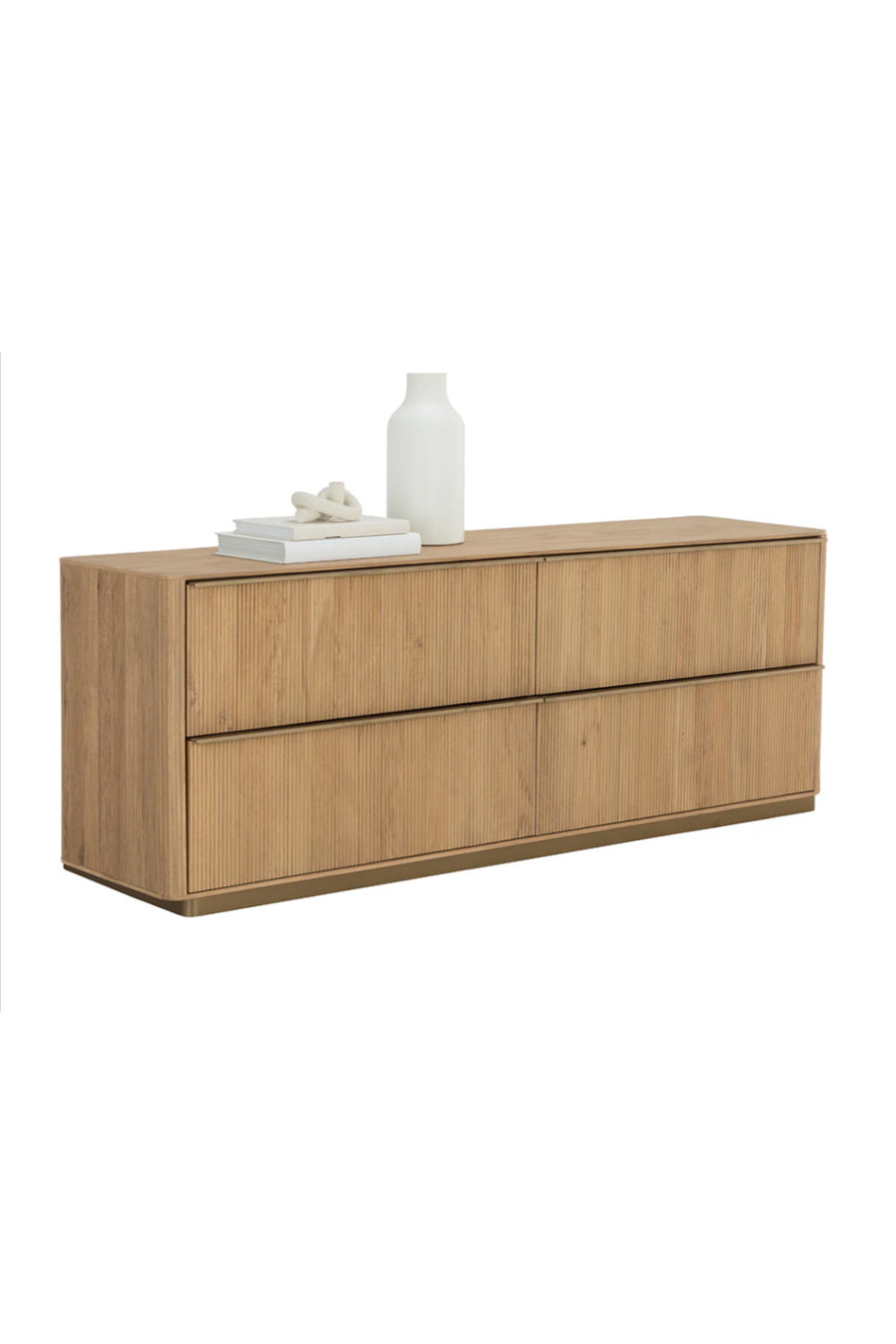 Reeded Oak 4-Drawer Dresser by Splendido Kalla, alternate view 5
