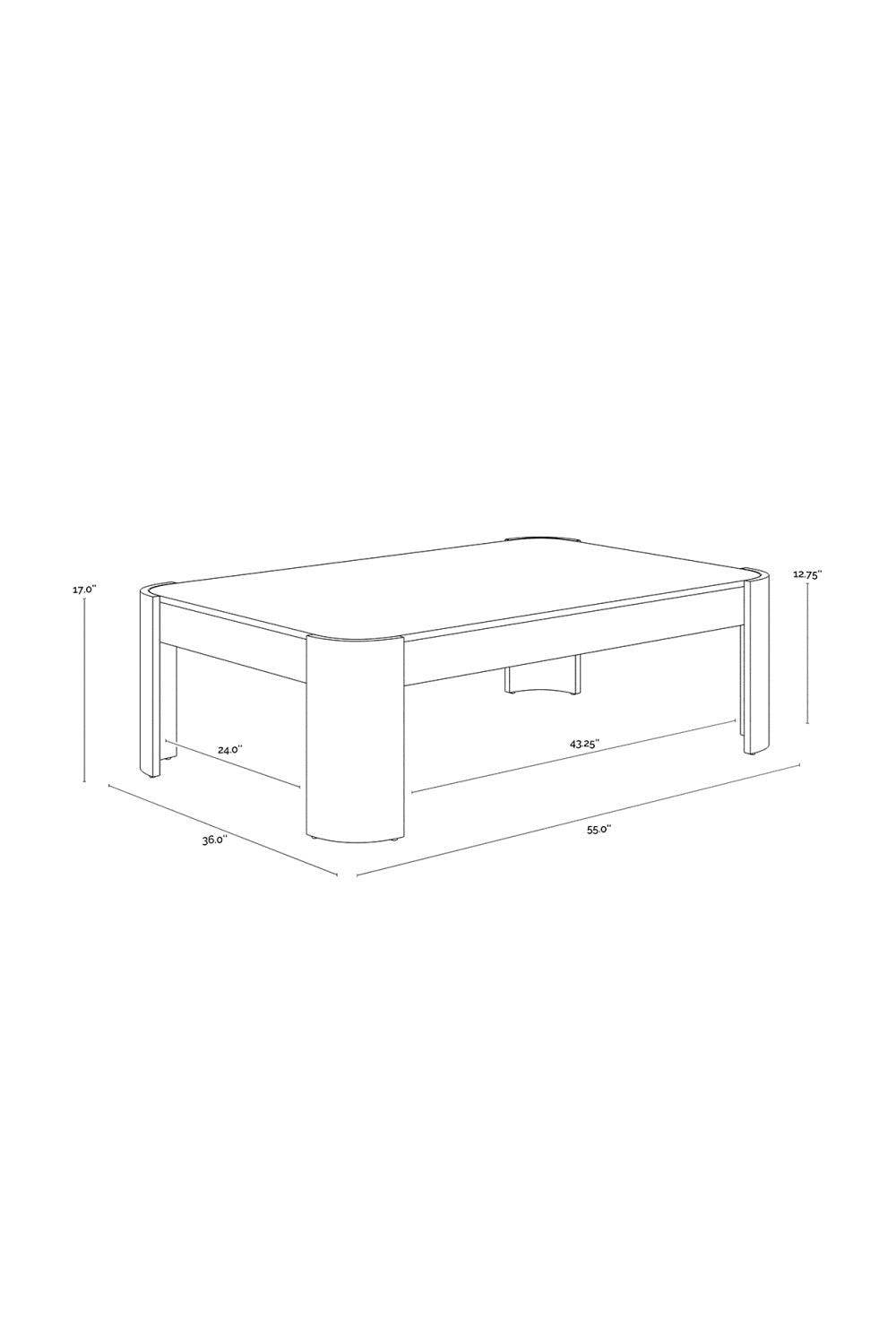 Black Glass Rectangular Coffee Table by Splendido Irvine, alternate view 6