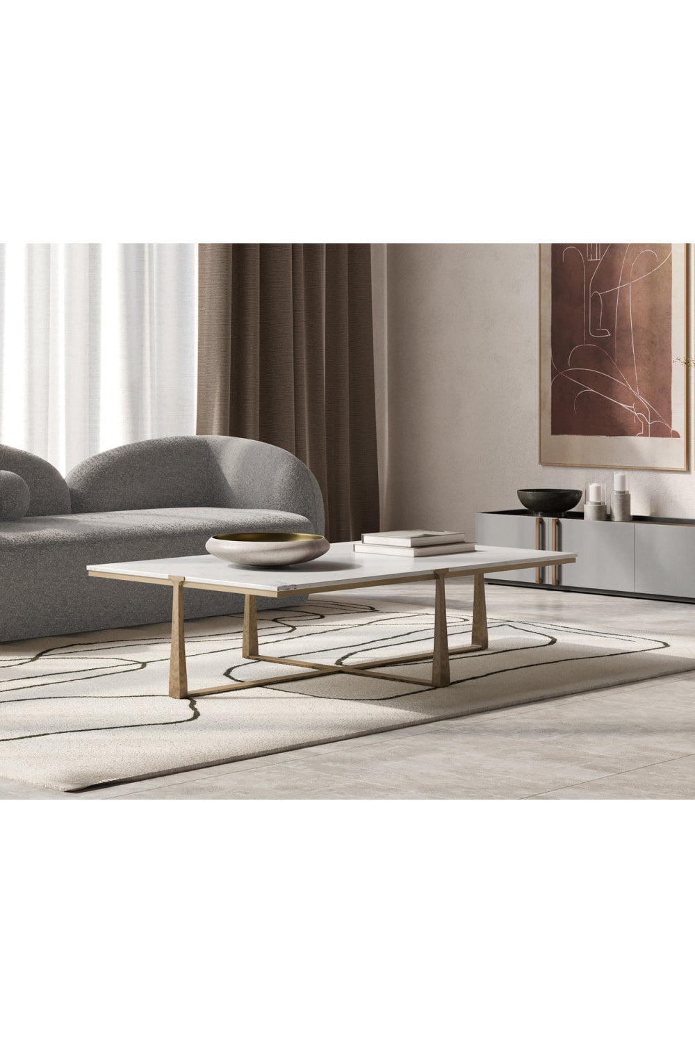 Rectangular White Marble Coffee Table by Splendido Cowell, alternate view 12