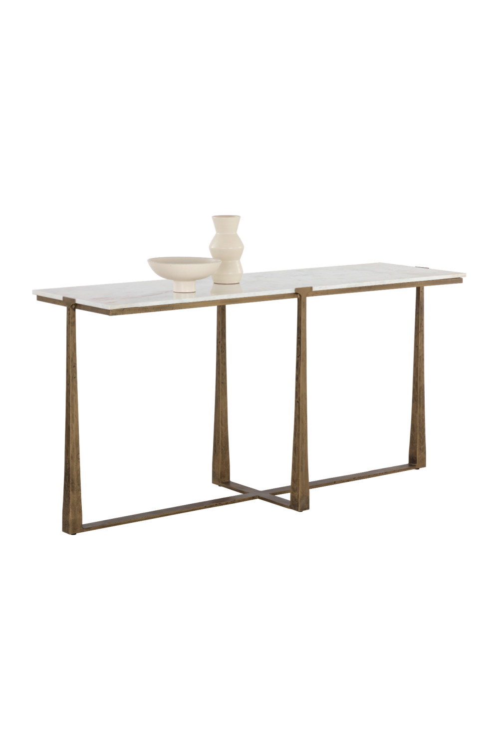 White Marble Console Table by Splendido Cowell, alternate view 4