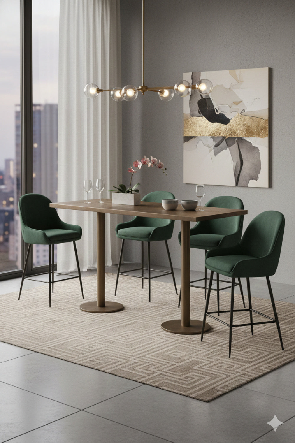 Antique Brass Rectangular Bar Table | Splendido Corina | Oroa.com