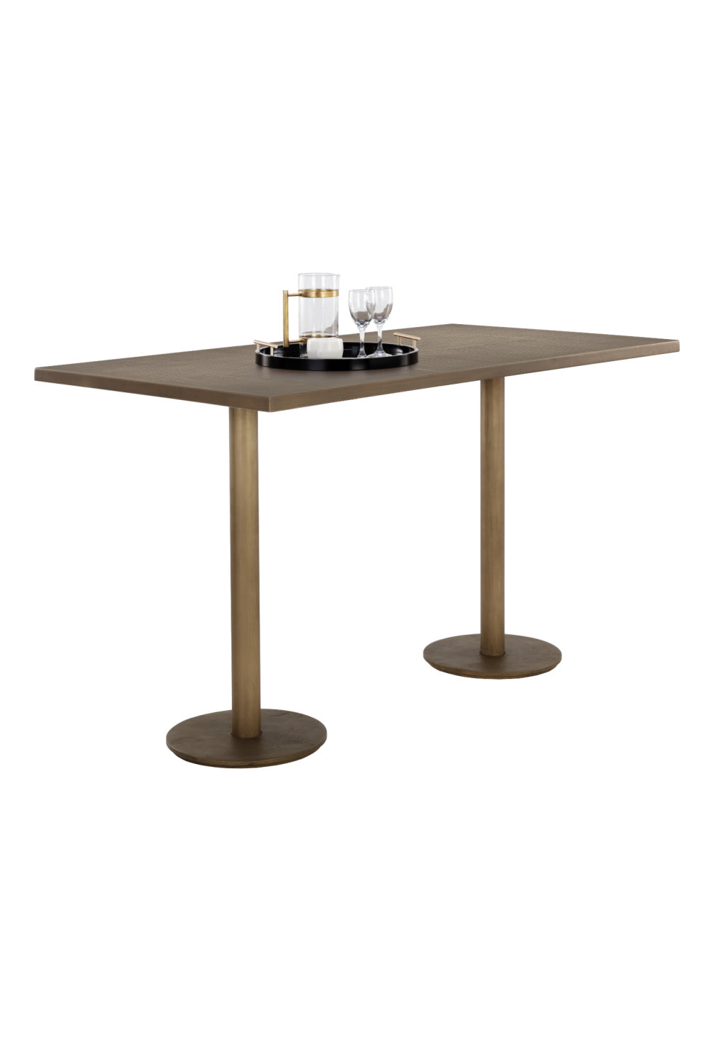 Antique Brass Rectangular Bar Table by Splendido Corina Dining Table, alternate view 4