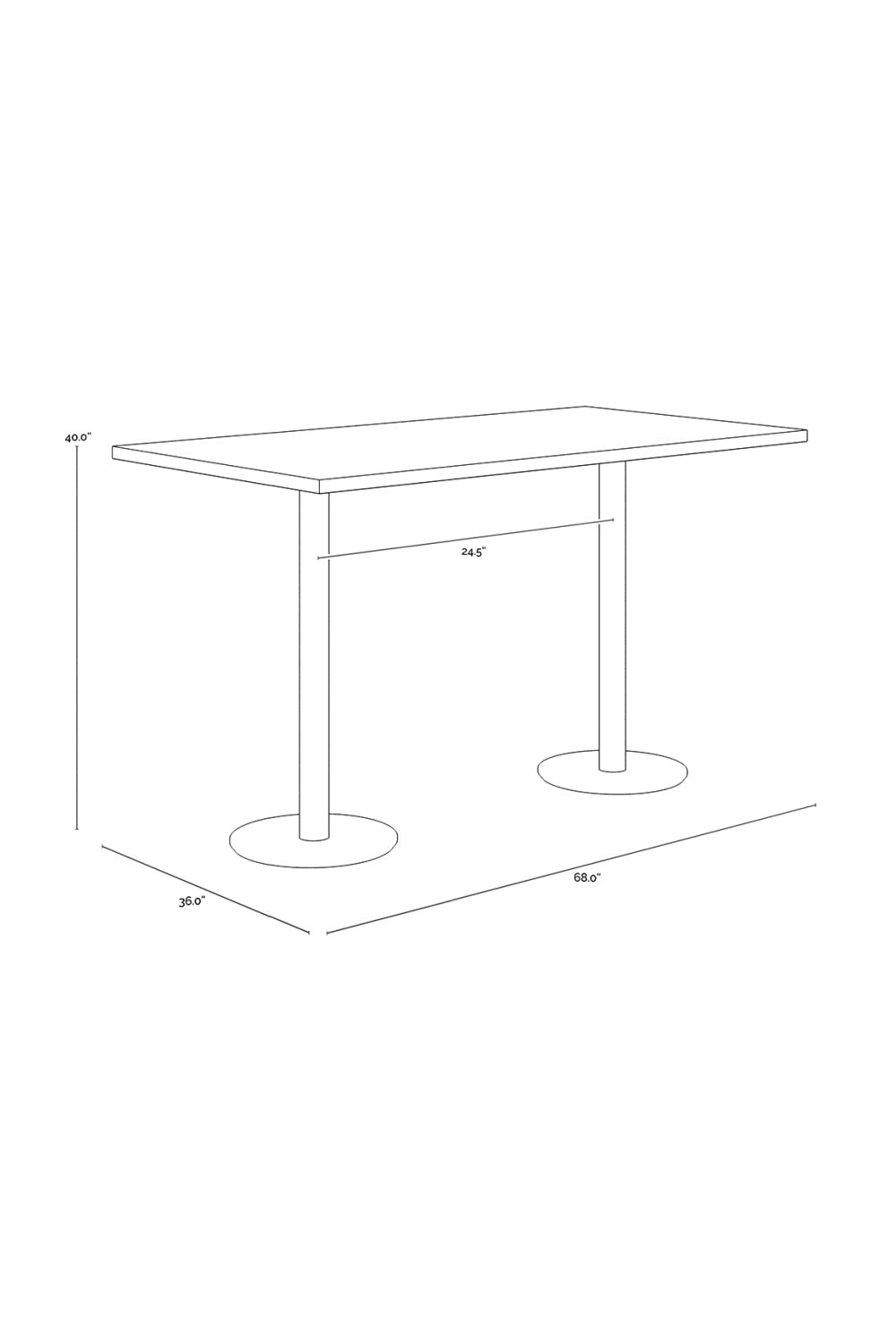 Antique Brass Rectangular Bar Table by Splendido Corina Dining Table, alternate view 8