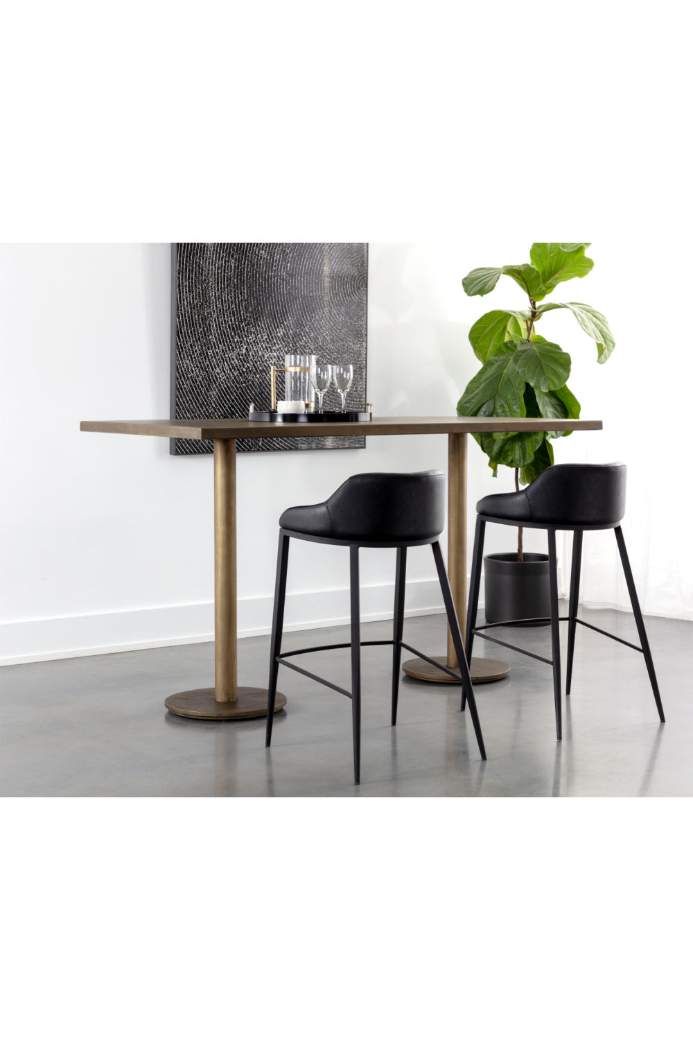 Antique Brass Rectangular Bar Table by Splendido Corina Dining Table, alternate view 9