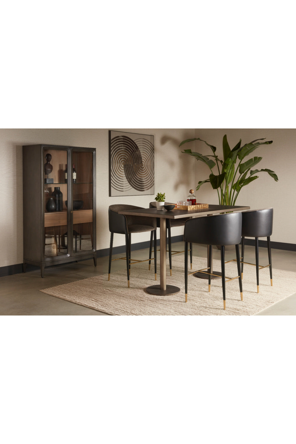 Antique Brass Rectangular Bar Table by Splendido Corina Dining Table, alternate view 10