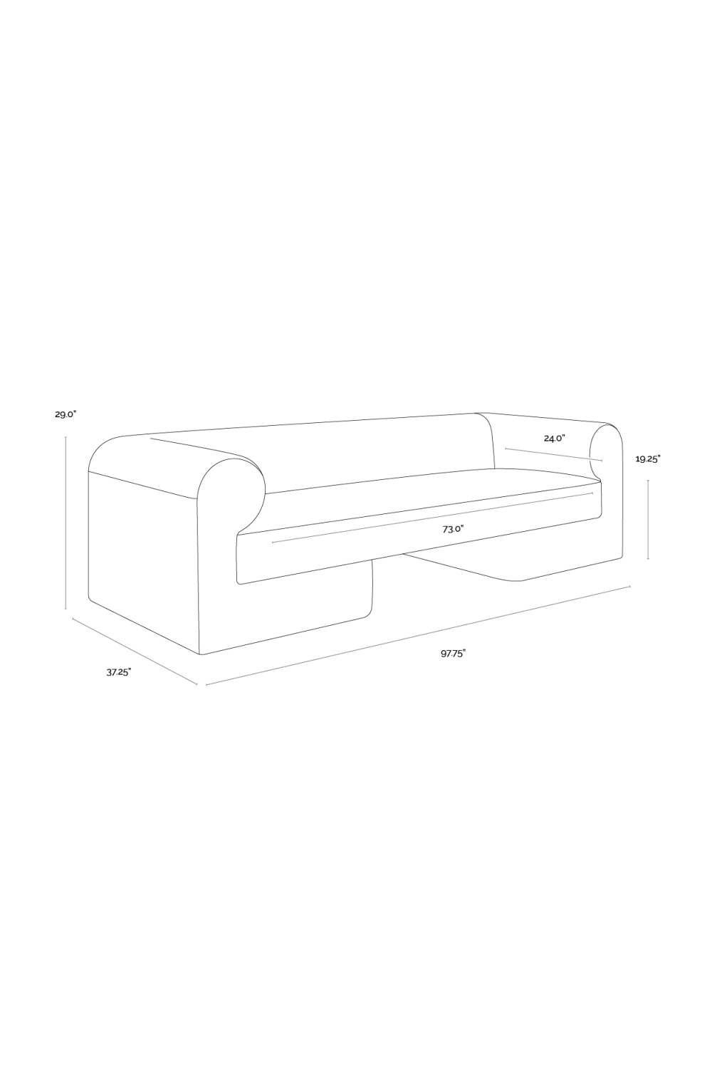 Dark Gray Contemporary Sofa by Splendido Ionic, alternate view 7