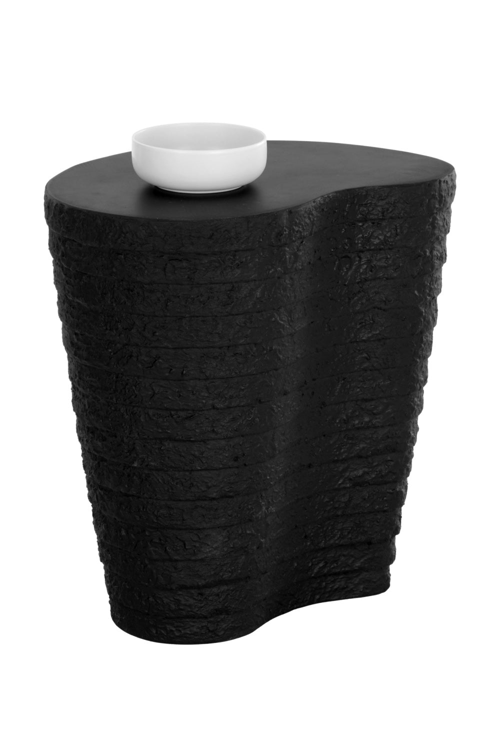 Black Ridged Indoor/Outdoor End Table by Splendido Mojave Side Table, alternate view 3