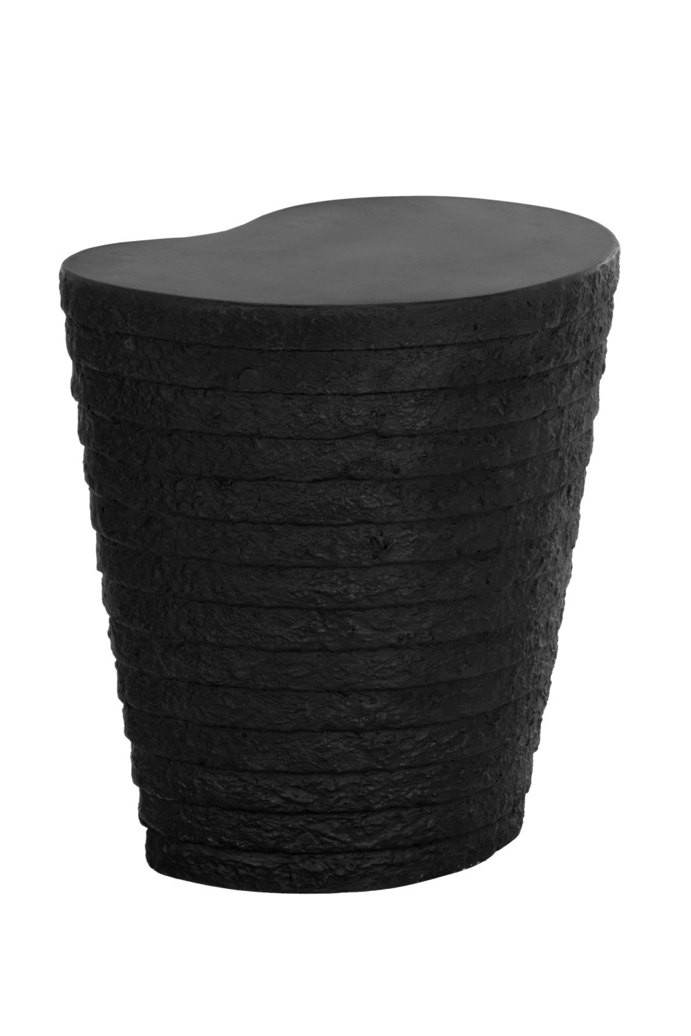 Black Ridged Indoor/Outdoor End Table by Splendido Mojave Side Table, alternate view 4