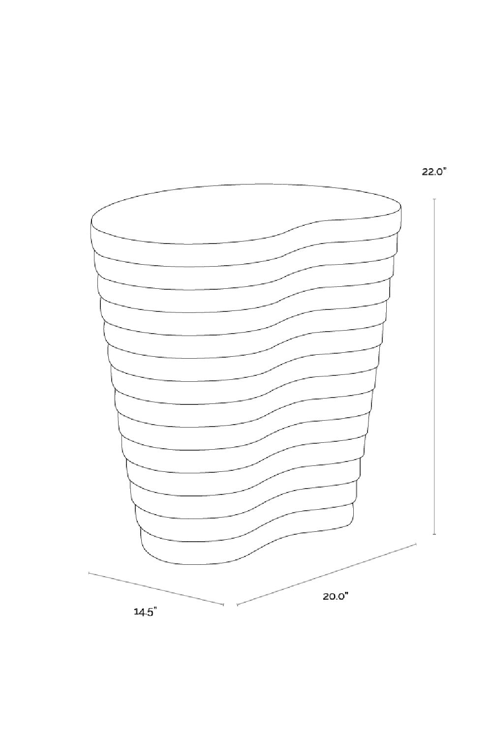 Black Ridged Indoor/Outdoor End Table by Splendido Mojave Side Table, alternate view 10