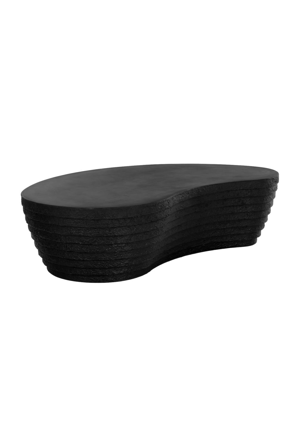 Black Curved Indoor/Outdoor Coffee Table by Splendido Mojave