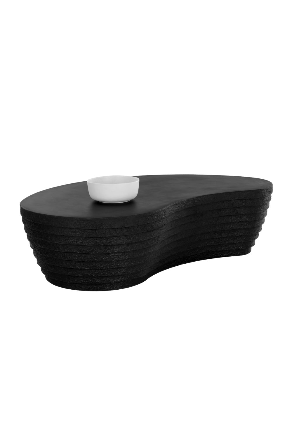 Black Curved Indoor/Outdoor Coffee Table by Splendido Mojave, alternate view 3