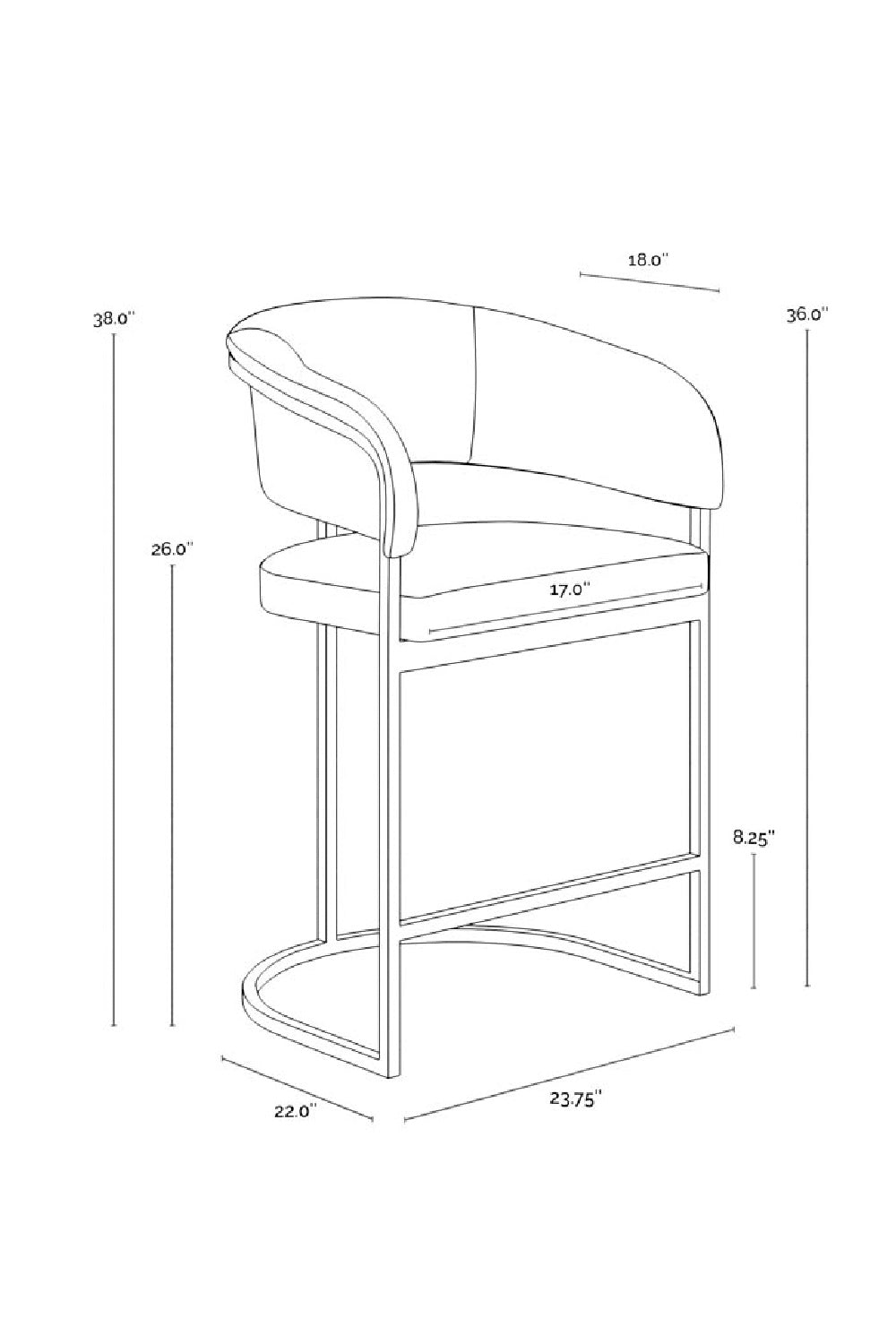 Brown Cantilevered Counter Stool by Splendido Marris, alternate view 15