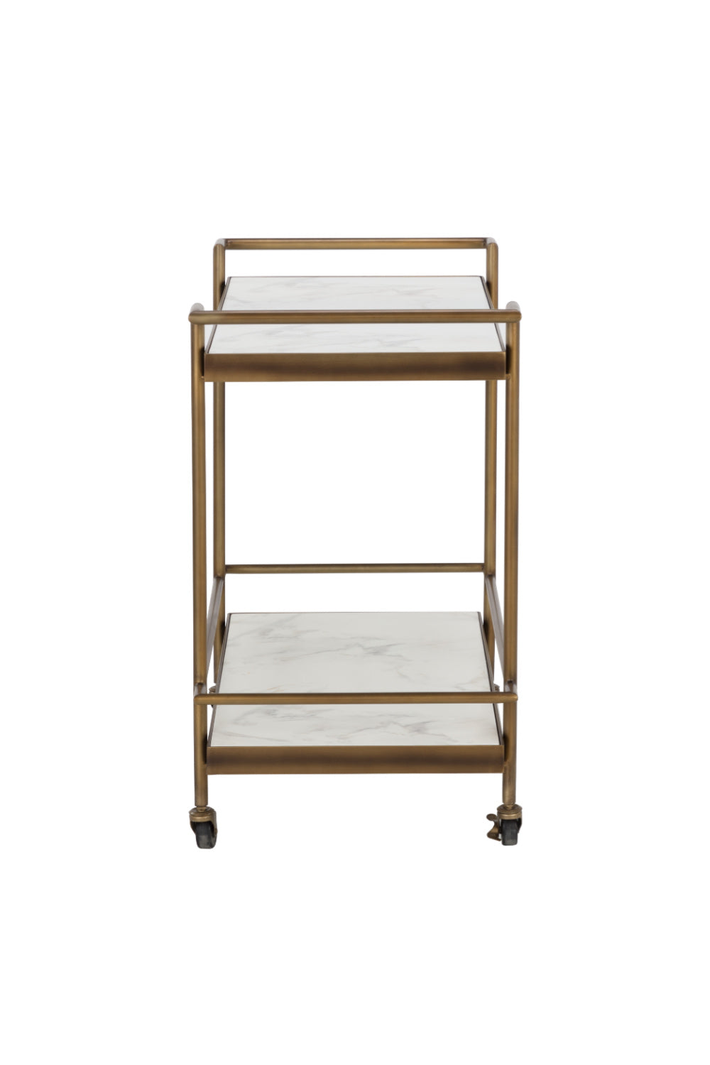 White Marble Look Bar Cart by Splendido Contardi Trolley, alternate view 5