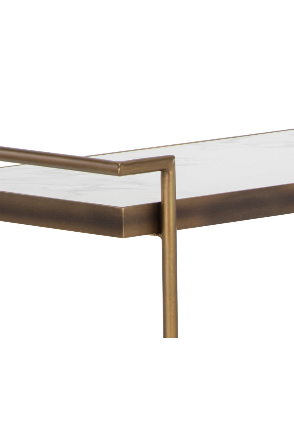White Marble Look Bar Cart by Splendido Contardi Trolley, alternate view 6