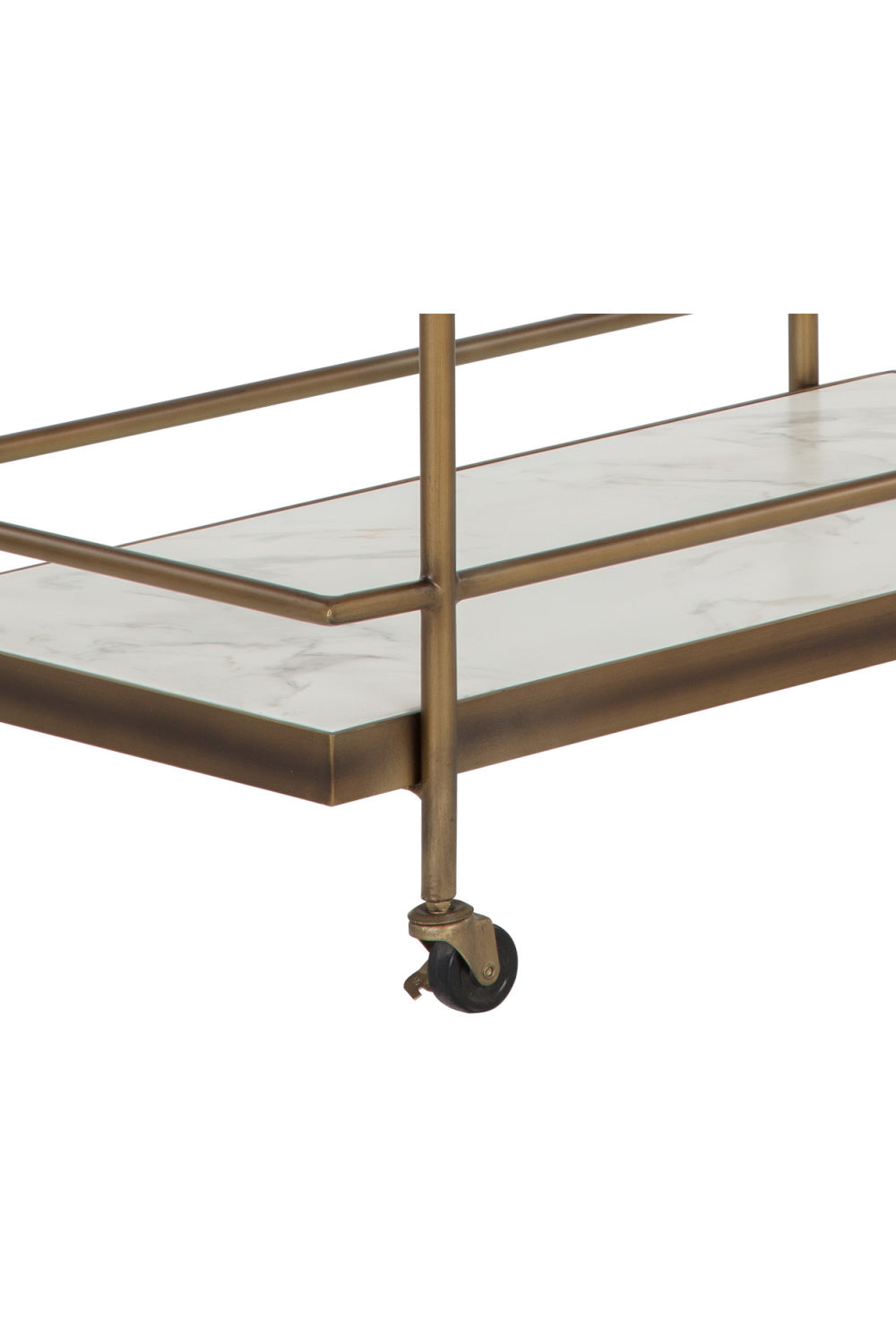 White Marble Look Bar Cart by Splendido Contardi Trolley, alternate view 7