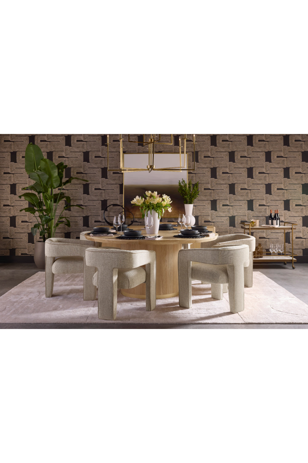 White Marble Look Bar Cart by Splendido Contardi Trolley, alternate view 10