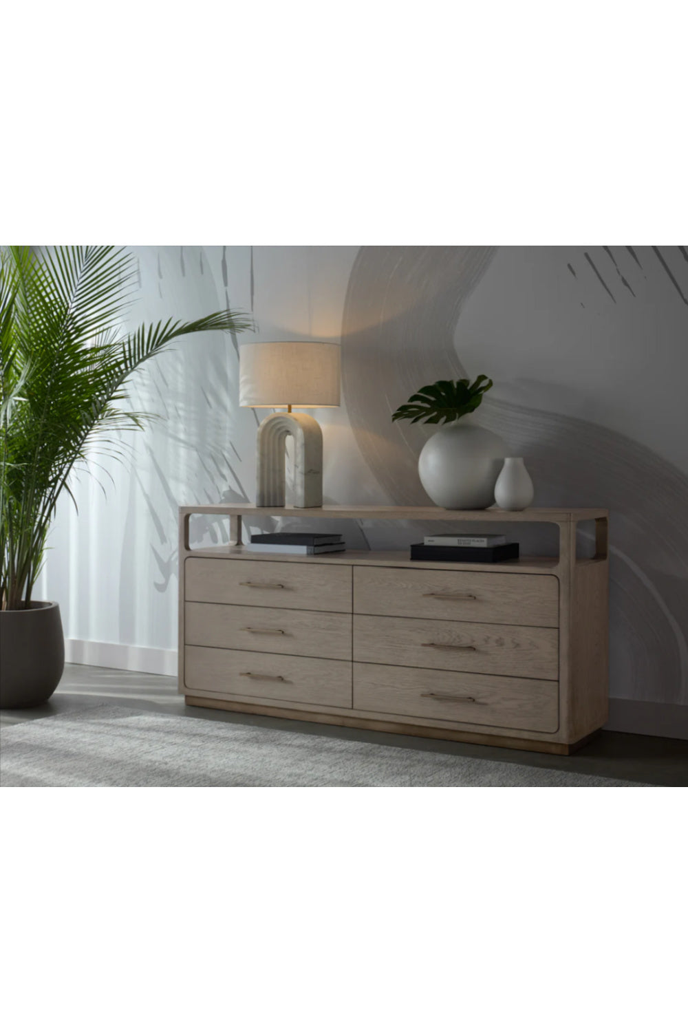 Modern European furniture - 6-Drawer Oak Veneer Dresser - www.oroa.com