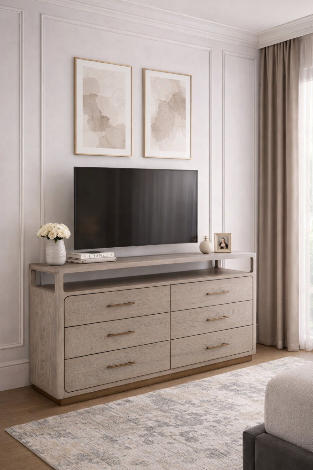 6-Drawer Oak Veneer Dresser by Splendido Danette, alternate view 2