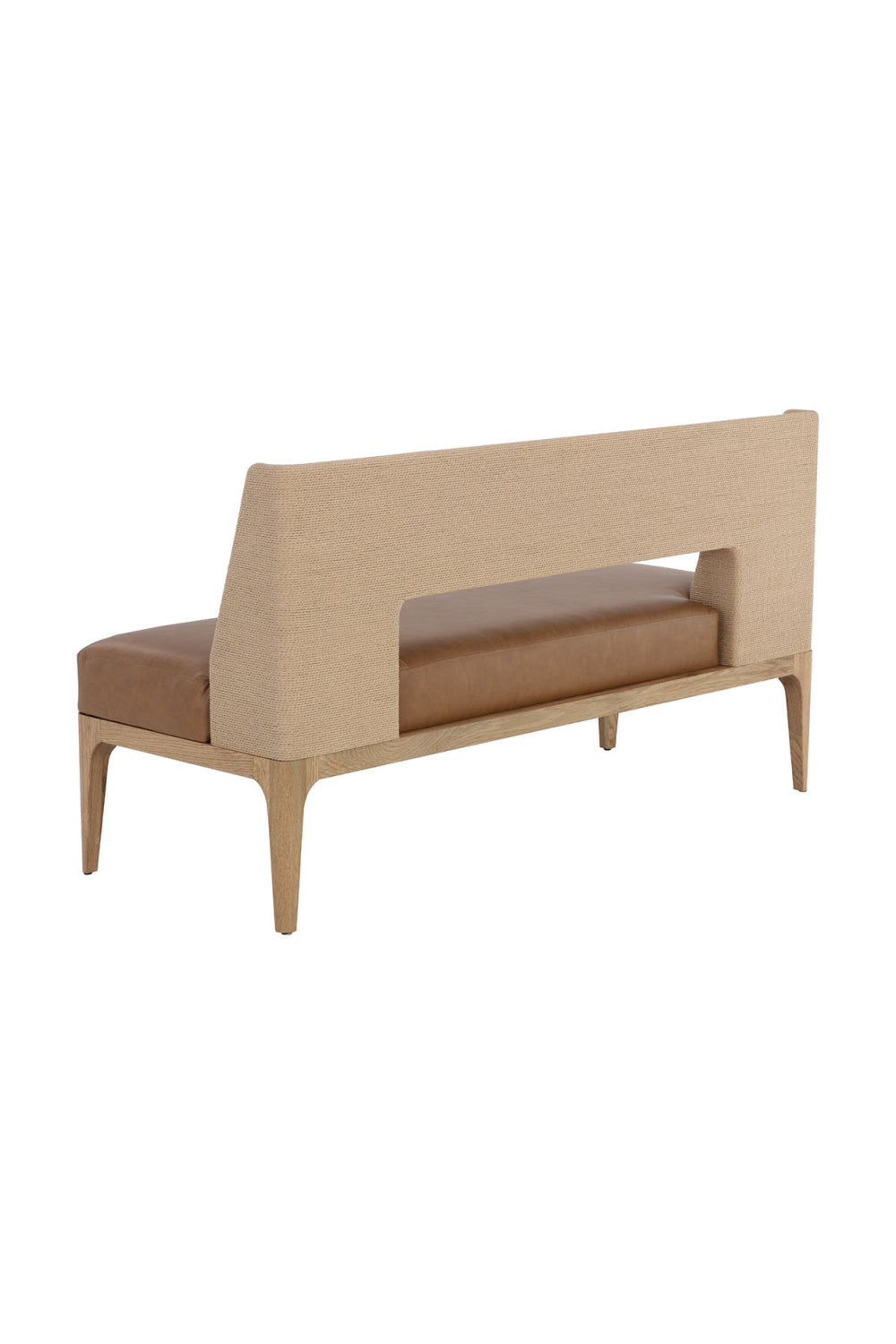 Brown Leather Seat Banquette by Splendido Brocco Bench, alternate view 4