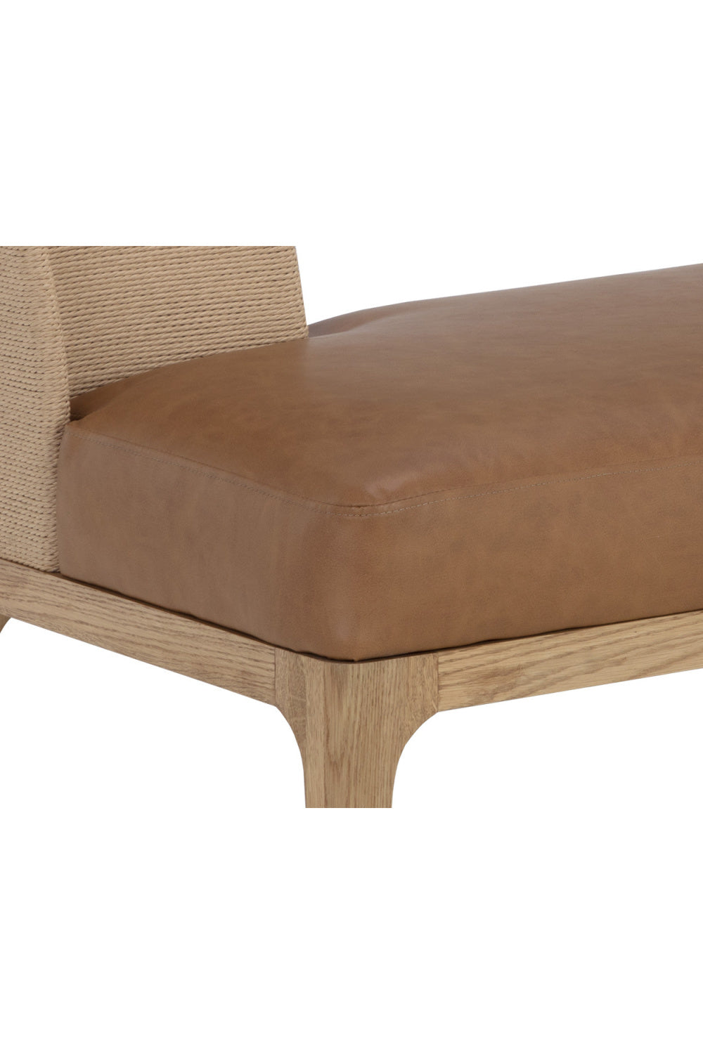 Brown Leather Seat Banquette by Splendido Brocco Bench, alternate view 5