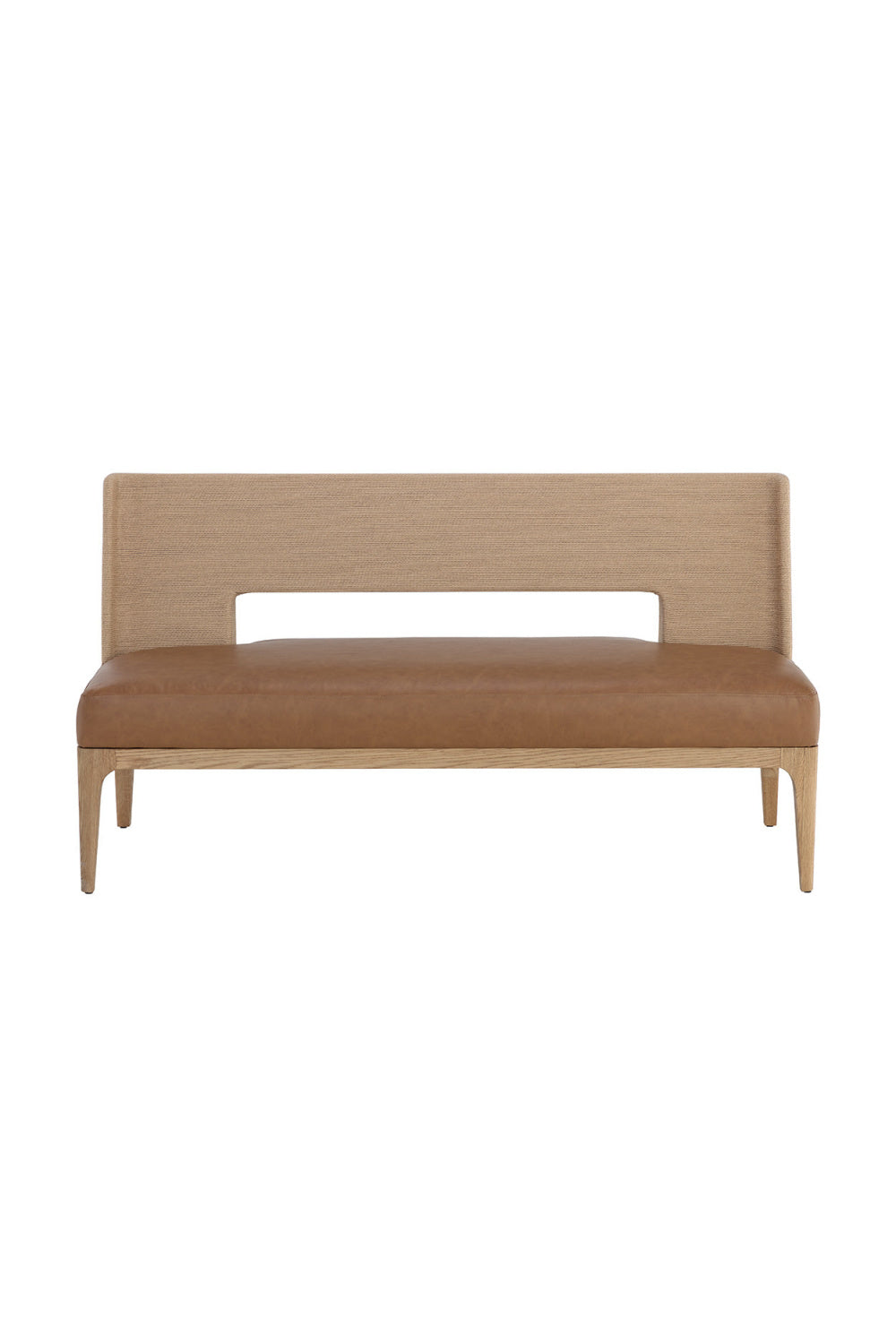 Brown Leather Seat Banquette by Splendido Brocco Bench, alternate view 3