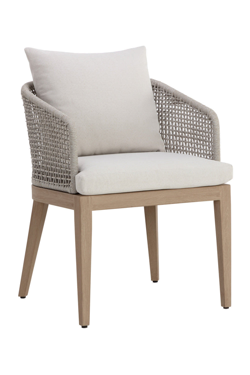 Contemporary Indoor/Outdoor Weave & Teak Dining Chair by Splendido Capri