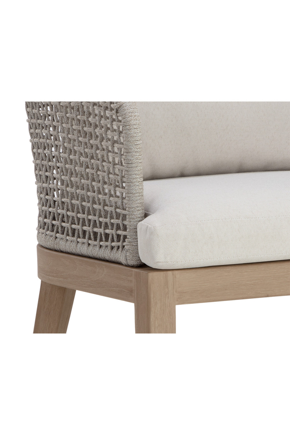 Contemporary Indoor/Outdoor Weave & Teak Dining Chair by Splendido Capri, alternate view 8