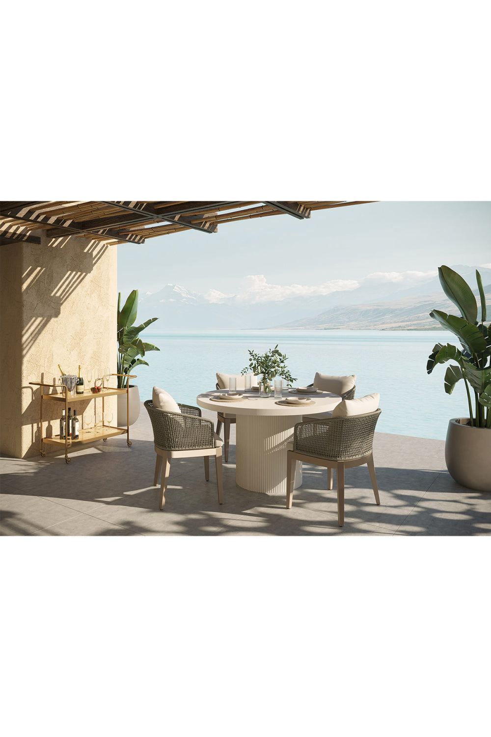 Contemporary Indoor/Outdoor Weave & Teak Dining Chair by Splendido Capri, alternate view 9