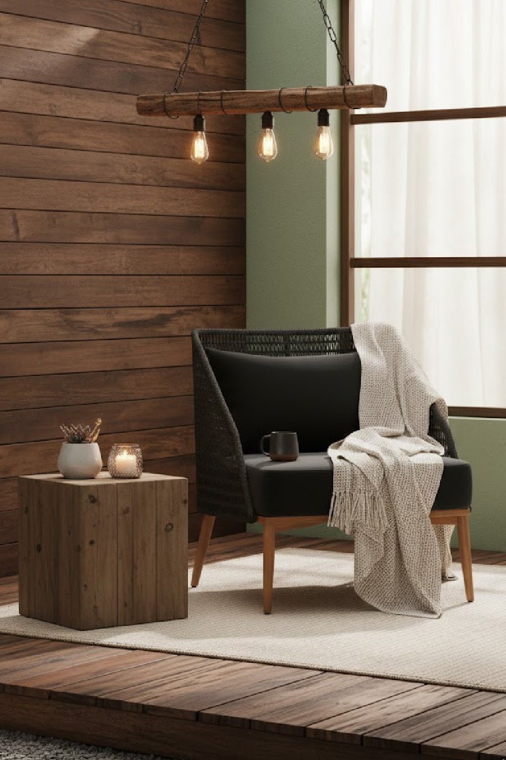 Woven Back Indoor/Outdoor Lounge Chair by Splendido Andria Accent Chair, alternate view 11
