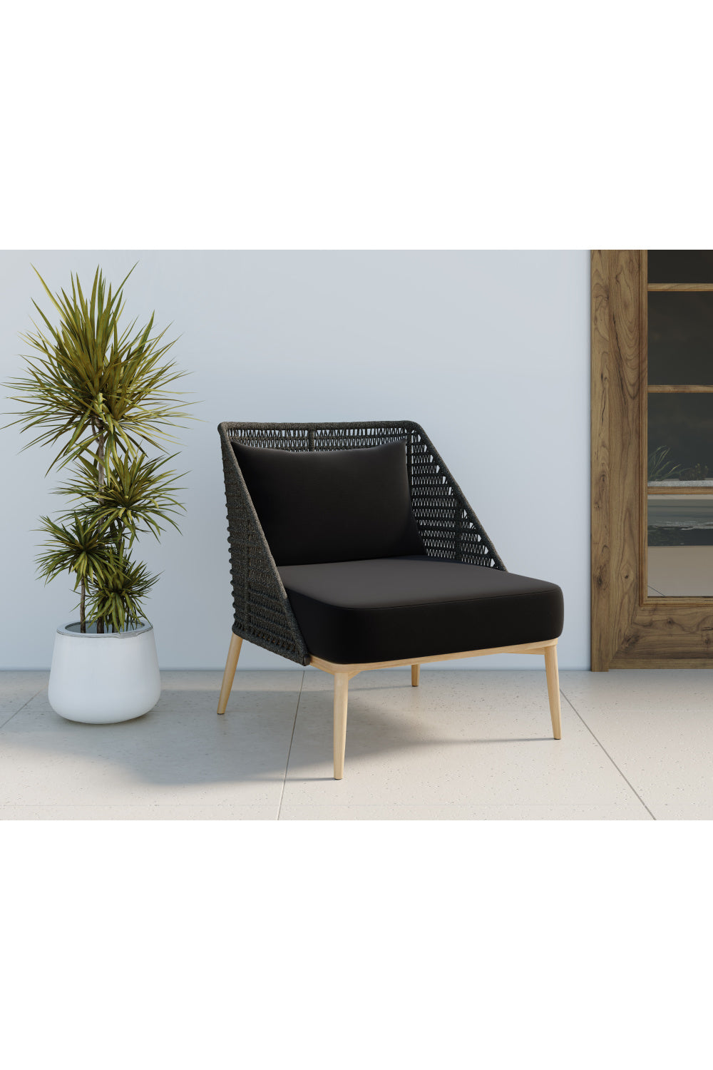 Woven Back Indoor/Outdoor Lounge Chair by Splendido Andria Accent Chair, alternate view 16