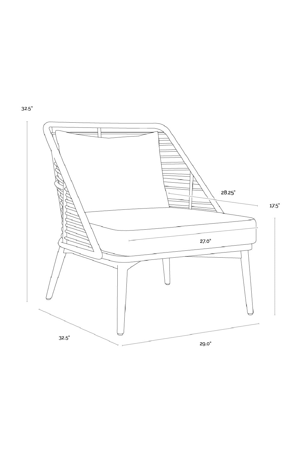 Woven Back Indoor/Outdoor Lounge Chair by Splendido Andria Accent Chair, alternate view 17