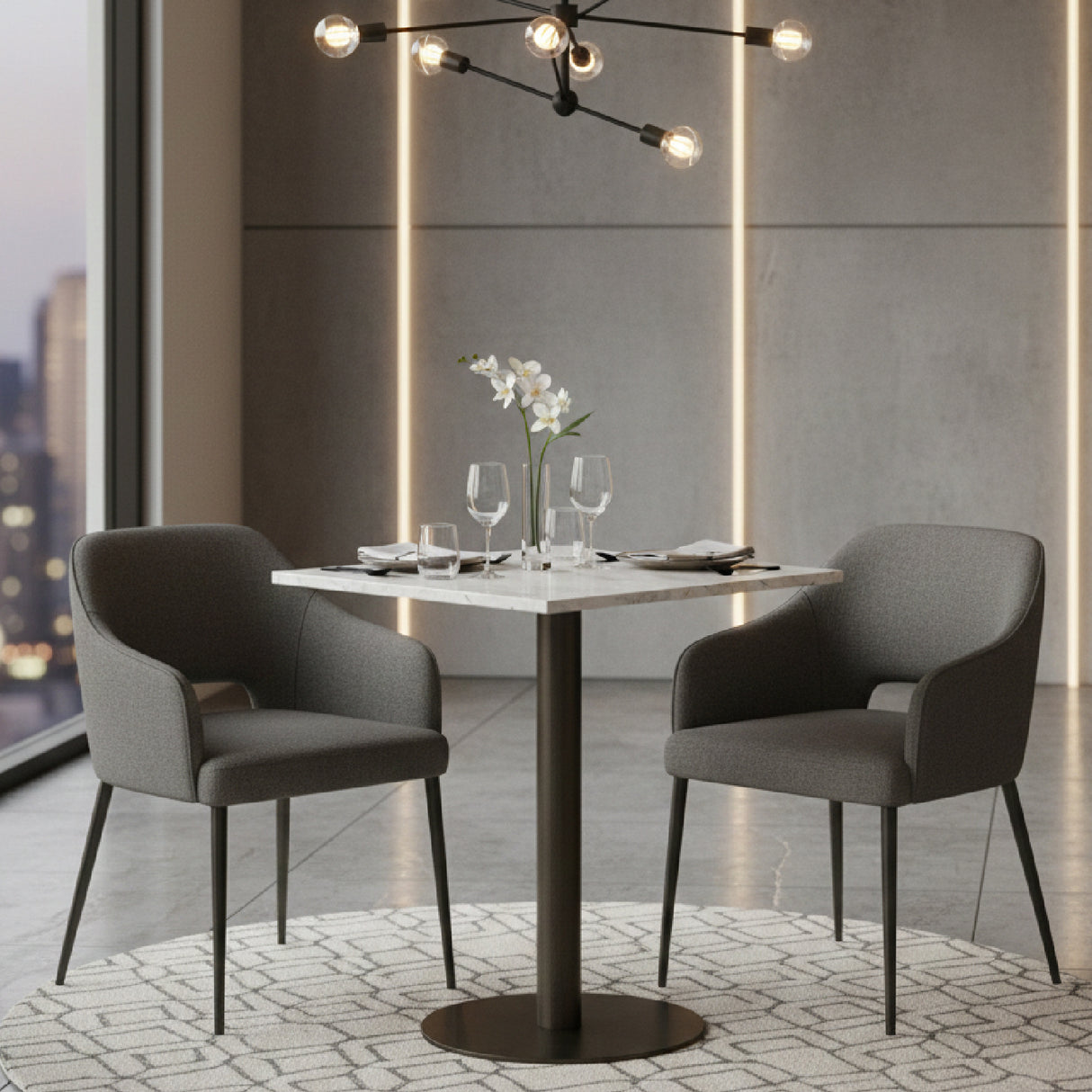 Modern European furniture - Square White Marble Bistro Table S - www.oroa.com