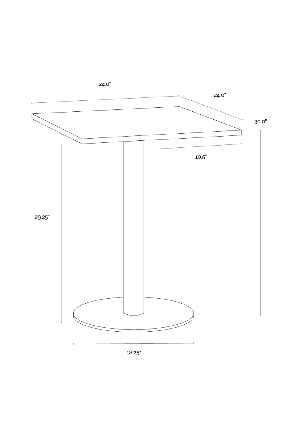 Square White Marble Bistro Table S by Splendido Claudia Dining Table, alternate view 7