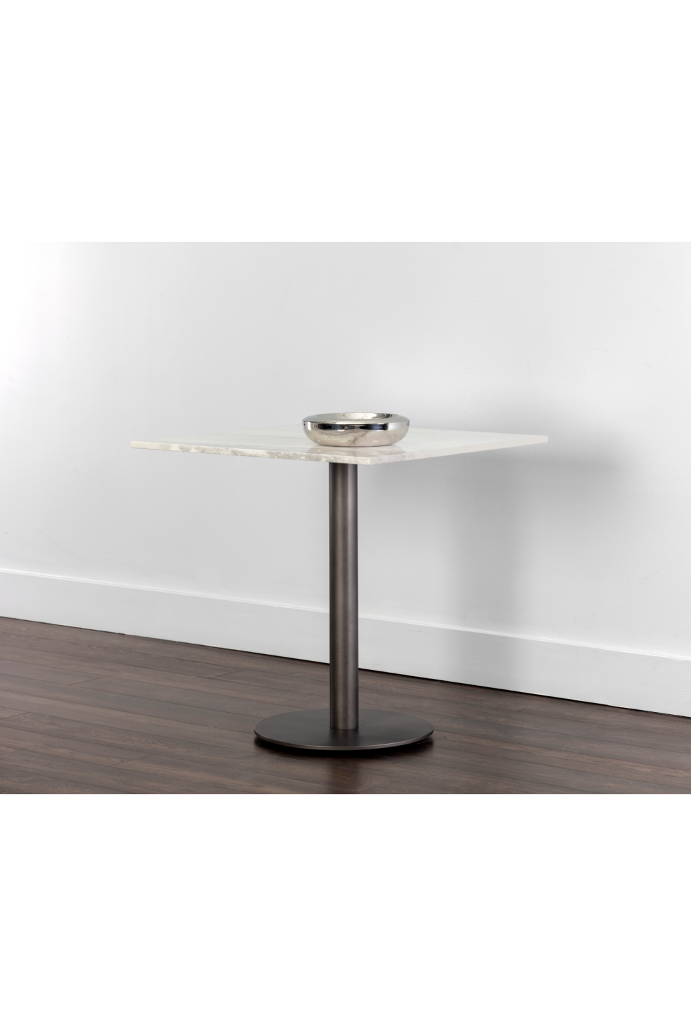 Square White Marble Bistro Table L by Splendido Claudia Dining Table, alternate view 8